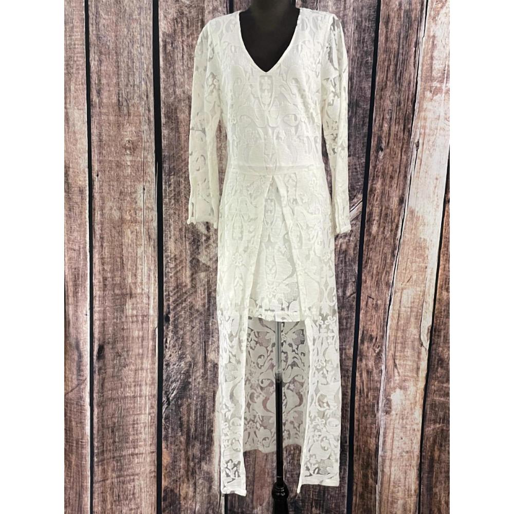 NEW ROCKWELL THARP long lace dress in white